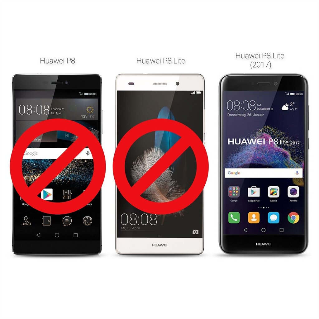 Moozy dėklas, skirtas Huawei P8 Lite 2017, juodas kaina ir informacija | Telefono dėklai | pigu.lt