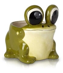 Керамический вазон Лягушка Play, круглый, зеленый, 15 x 15(В) см цена и информация | Вазоны | pigu.lt
