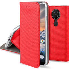 Перекидной чехол Moozy для Nokia 7.2, Nokia 6.2 - Красный магнитный откидной футляр с держателем для карт и подставкой цена и информация | Чехлы для телефонов | pigu.lt