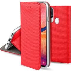 Перекидной чехол Moozy для Samsung A20e - Красный магнитный откидной футляр с держателем для карт и подставкой цена и информация | Чехлы для телефонов | pigu.lt
