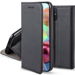 Перекидной чехол Moozy для Samsung A71 - Черный магнитный откидной футляр с держателем для карт и подставкой цена и информация | Чехлы для телефонов | pigu.lt