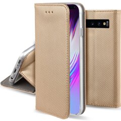 Перекидной чехол Moozy для Samsung S10 - Золотой магнитный откидной футляр с держателем для карт и подставкой цена и информация | Чехлы для телефонов | pigu.lt