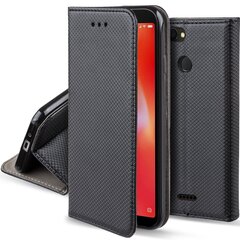 Перекидной чехол Moozy для Xiaomi Redmi 6 - Черный магнитный откидной футляр с держателем для карт и подставкой цена и информация | Чехлы для телефонов | pigu.lt