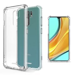 Ударопрочный силиконовый чехол Moozy для Xiaomi Redmi 9 - Прозрачный чехол с усиленной защитой углов цена и информация | Чехлы для телефонов | pigu.lt