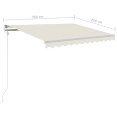 Automatinė markizė su led/vėjo jutikliu, 350x250 cm, ruda цена и информация | Зонты, маркизы, стойки | pigu.lt