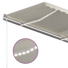 Automatinė markizė su led/vėjo jutikliu, 450x300 cm, ruda цена и информация | Зонты, маркизы, стойки | pigu.lt