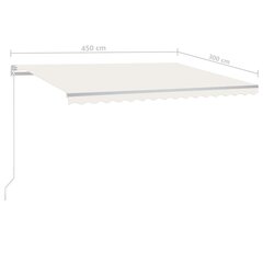 Automatinė markizė su led/vėjo jutikliu, 450x300 cm, ruda цена и информация | Зонты, маркизы, стойки | pigu.lt