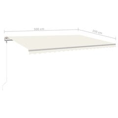 Automatinė markizė su led/vėjo jutikliu, 500x350 cm, ruda цена и информация | Зонты, маркизы, стойки | pigu.lt