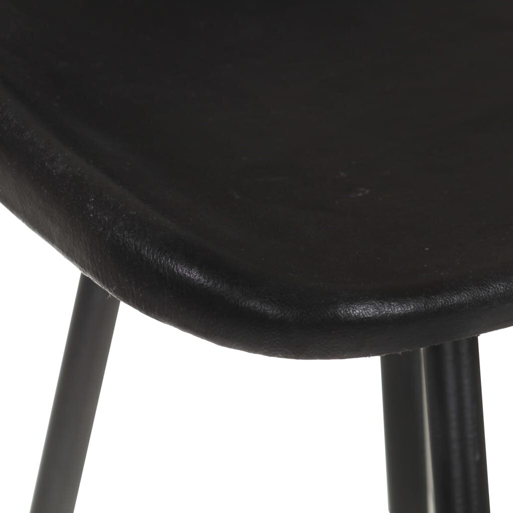 Baro taburetės, 4vnt., juodos spalvos, tikra oda kaina ir informacija | Virtuvės ir valgomojo kėdės | pigu.lt