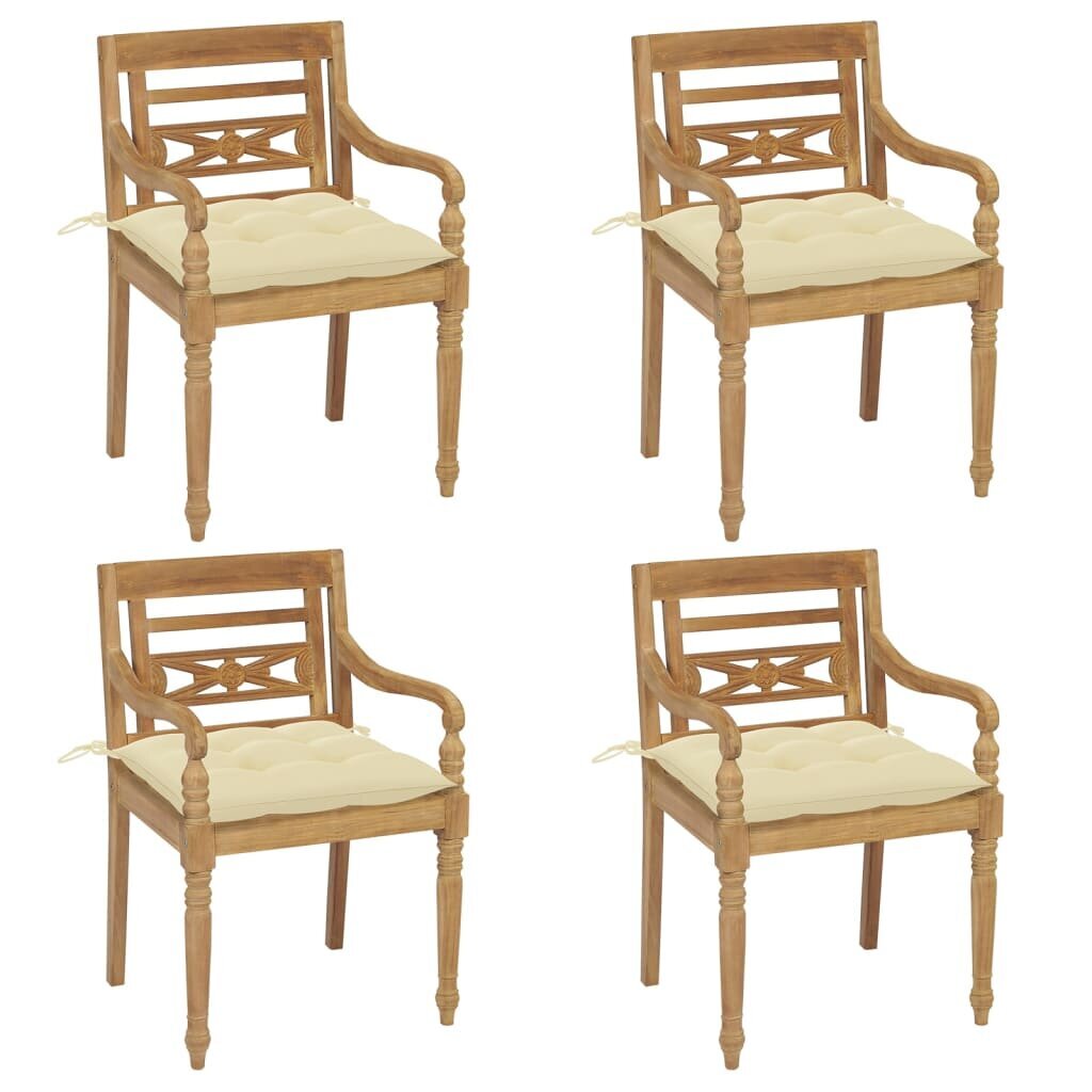 Batavia kėdės su pagalvėlėmis, 4vnt. kaina ir informacija | Lauko kėdės, foteliai, pufai | pigu.lt