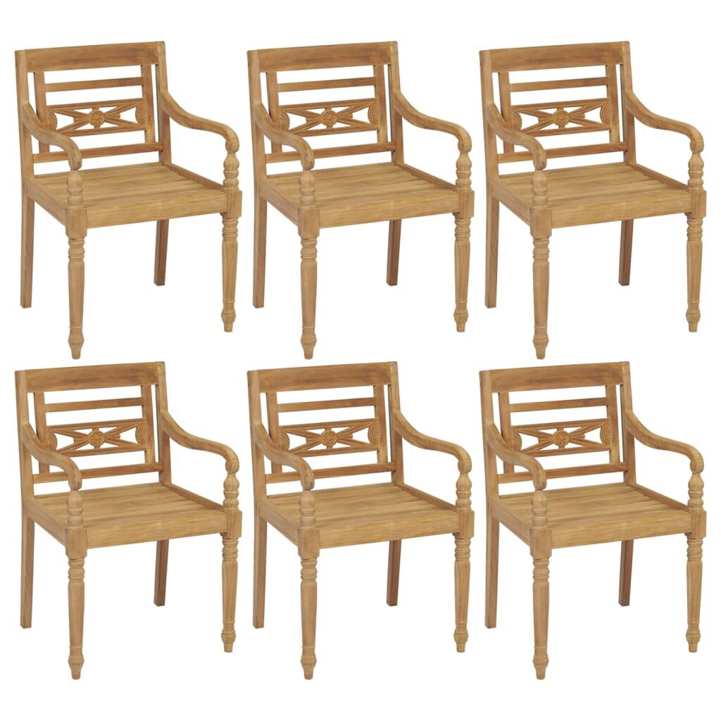 Batavia kėdės su pagalvėlėmis, 6vnt. цена и информация | Lauko kėdės, foteliai, pufai | pigu.lt