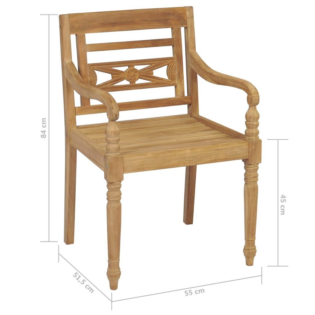 Batavia kėdės su žaliomis pagalvėlėmis, 2vnt. kaina ir informacija | Lauko kėdės, foteliai, pufai | pigu.lt