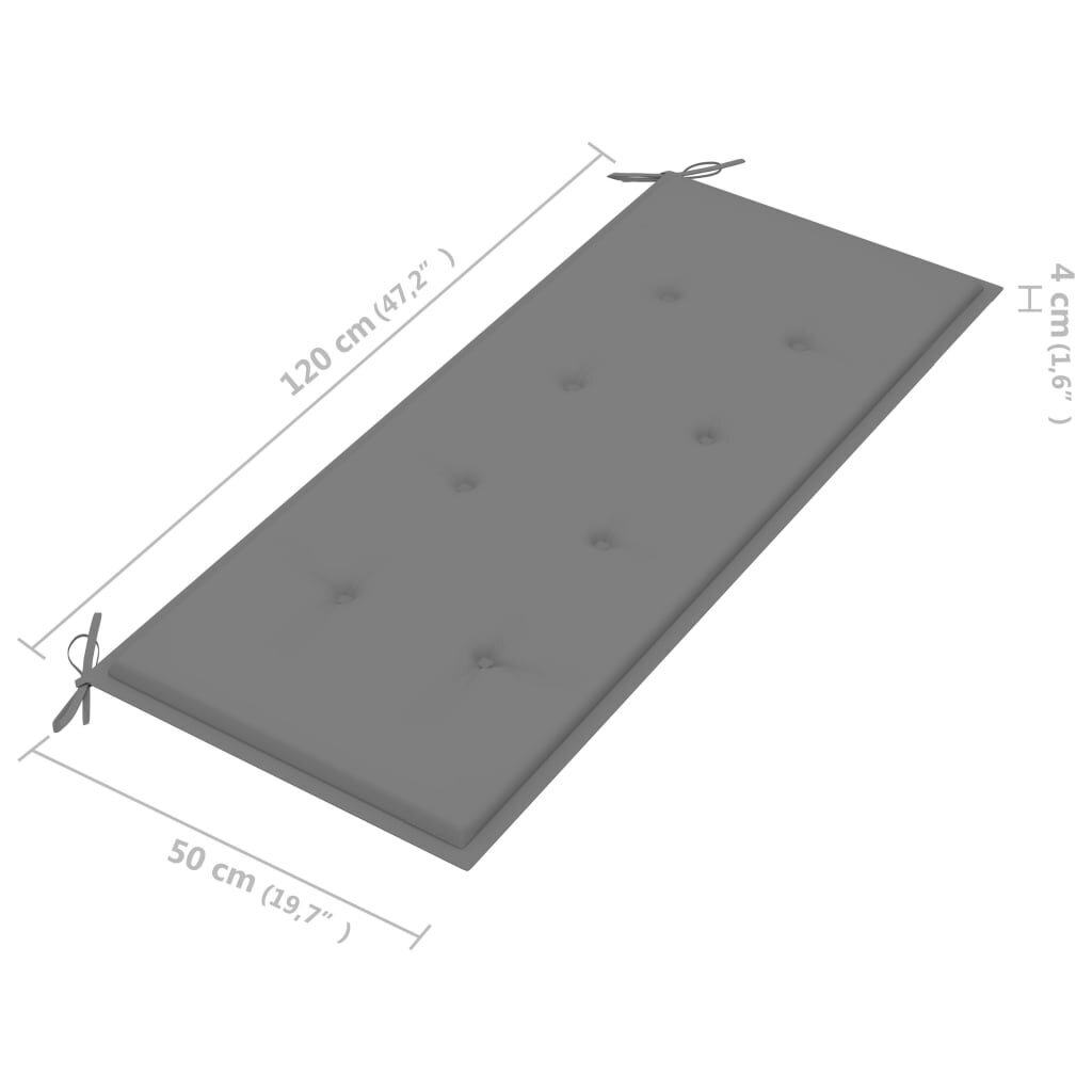 Batavia suoliukas su pilka pagalve, 120cm цена и информация | Lauko suolai | pigu.lt