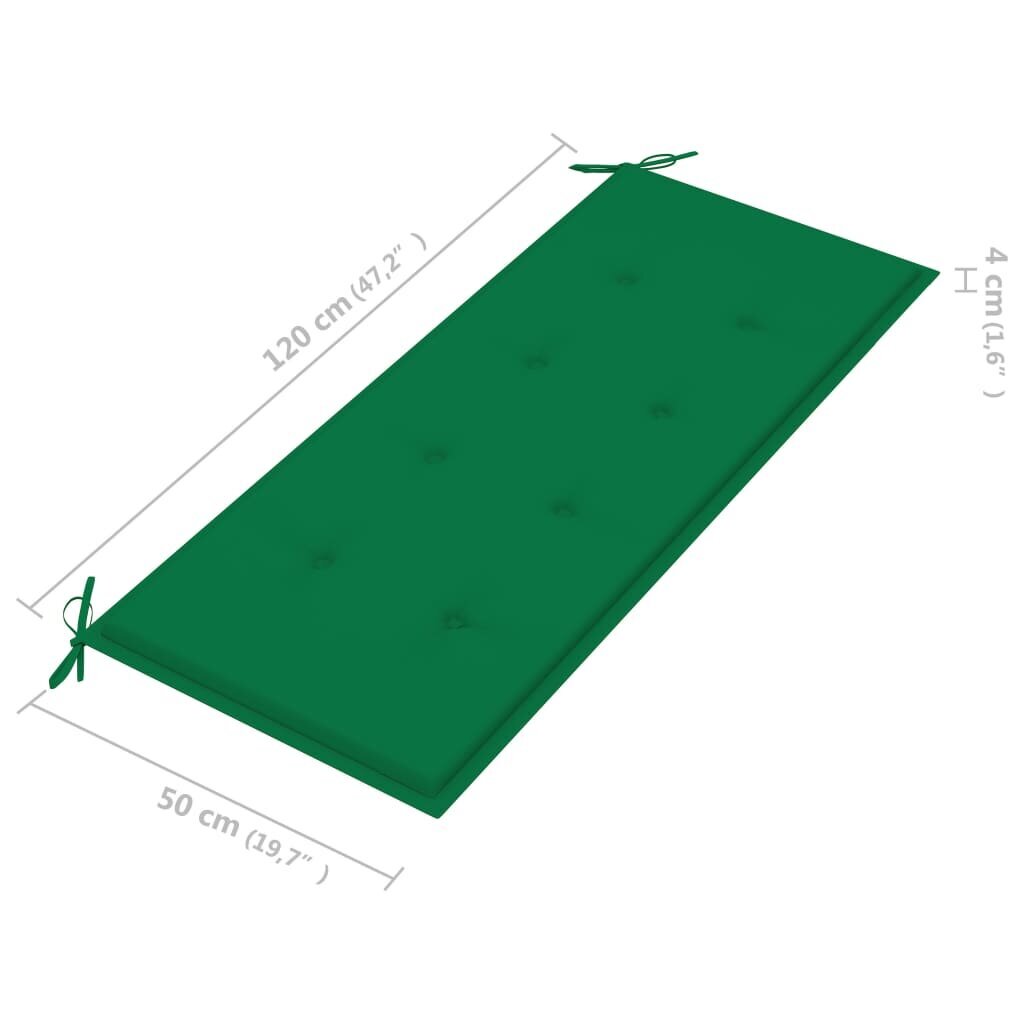 Batavia suoliukas su žalia pagalve, 120cm цена и информация | Lauko suolai | pigu.lt
