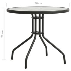 Bistro staliukas, antracito spalvos, skersmuo 80x71cm, plienas kaina ir informacija | Lauko stalai, staliukai | pigu.lt