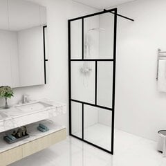 Dušo sienelė su grūdintu stiklu, juodos spalvos, 90x195cm kaina ir informacija | Dušo durys ir sienelės | pigu.lt