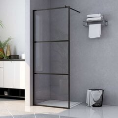 Dušo sienelė su skaidriu stiklu, juodos spalvos, 90x195 cm kaina ir informacija | Dušo durys ir sienelės | pigu.lt