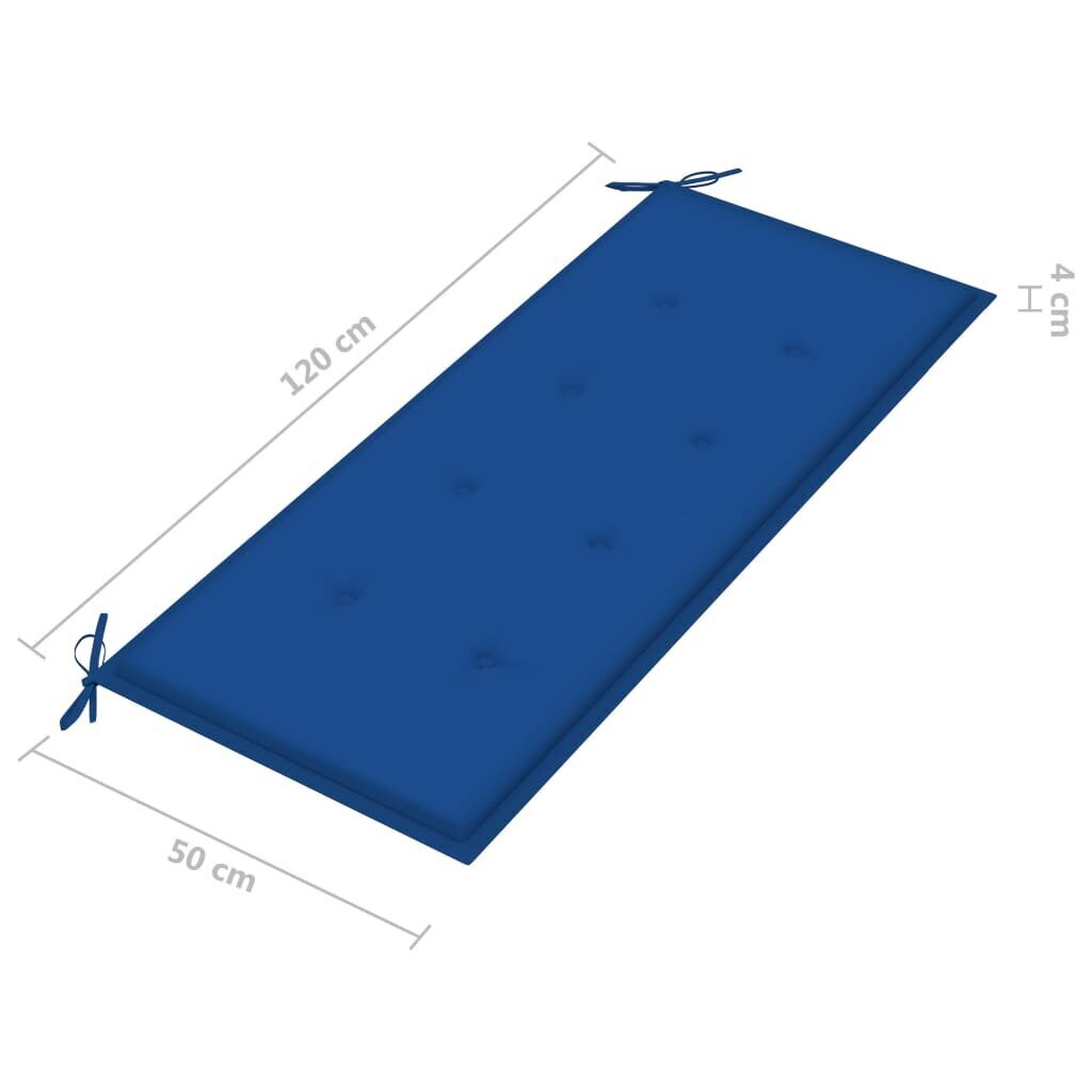 Dvivietis sodo suoliukas su pagalvėle, 120 cm, eukalipto masyvas цена и информация | Lauko suolai | pigu.lt