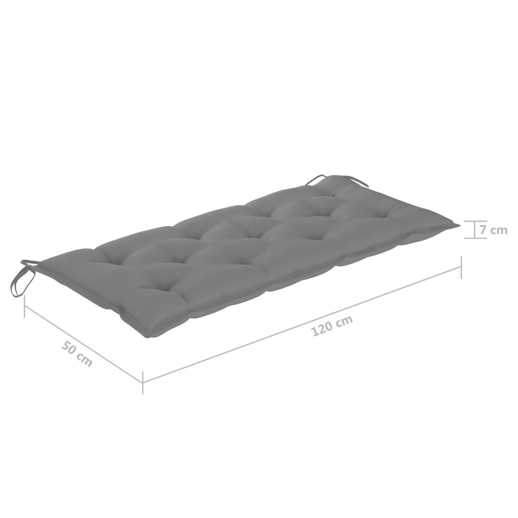 Dvivietis sodo suoliukas su pagalvėle, 120 cm, eukalipto masyvas kaina ir informacija | Lauko suolai | pigu.lt