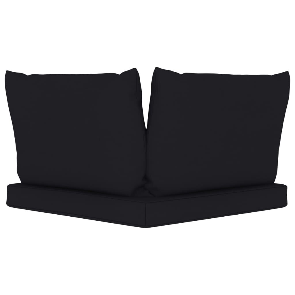 Dvivietė sodo sofa iš palečių su juodomis pagalvėlėmis kaina ir informacija | Lauko kėdės, foteliai, pufai | pigu.lt