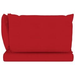 Dvivietė sodo sofa iš palečių su raudonomis pagalvėlėmis цена и информация | Садовые стулья, кресла, пуфы | pigu.lt