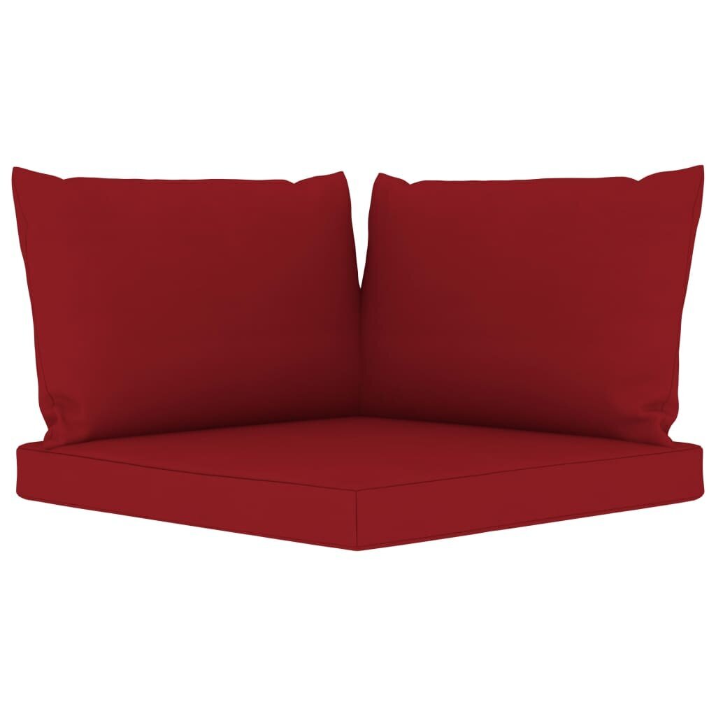 Dvivietė sodo sofa iš palečių su raudonomis pagalvėlėmis kaina ir informacija | Lauko kėdės, foteliai, pufai | pigu.lt