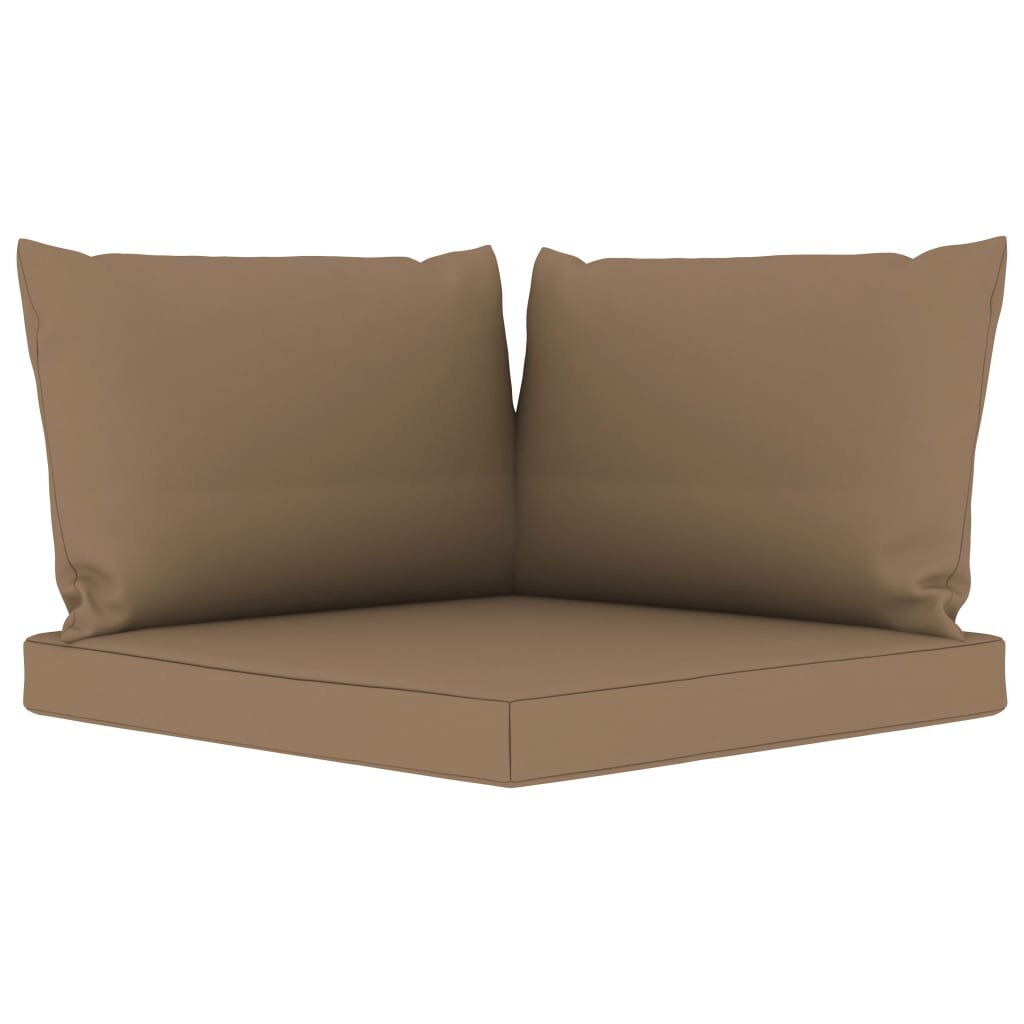 Dvivietė sodo sofa iš palečių su taupe pagalvėlėmis kaina ir informacija | Lauko kėdės, foteliai, pufai | pigu.lt