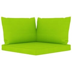 Dvivietė sodo sofa iš palečių su žaliomis pagalvėlėmis kaina ir informacija | Lauko kėdės, foteliai, pufai | pigu.lt