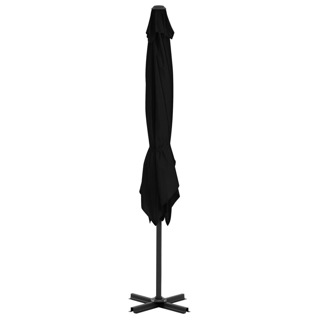 Gembinis skėtis su aliuminiu stulpu, 250x250 cm, juodas kaina ir informacija | Skėčiai, markizės, stovai | pigu.lt