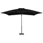 Gembinis skėtis su aliuminiu stulpu, 250x250 cm, juodas kaina ir informacija | Skėčiai, markizės, stovai | pigu.lt