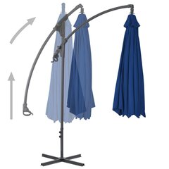 Gembinis skėtis su plieniniu stulpu, 300 cm, mėlynas kaina ir informacija | Skėčiai, markizės, stovai | pigu.lt