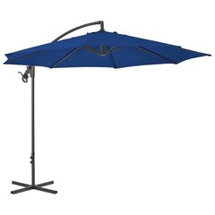 Gembinis skėtis su plieniniu stulpu, 300 cm, mėlynas kaina ir informacija | Skėčiai, markizės, stovai | pigu.lt