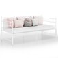 vidaXL Ištraukiamos sofos-lovos rėmas, baltas, 90x200cm, metalas kaina ir informacija | Lovos | pigu.lt