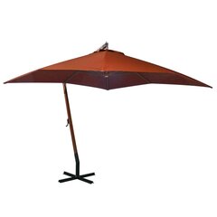 Kabantis skėtis su stulpu, 3x3 m, rudas цена и информация | Зонты, маркизы, стойки | pigu.lt