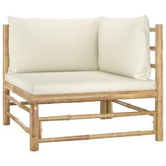 Kampinė sodo sofa su kreminėmis pagalvėlėmis kaina ir informacija | Lauko kėdės, foteliai, pufai | pigu.lt