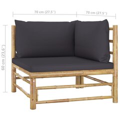 Kampinė sodo sofa su tamsiai pilkomis pagalvėlėmis kaina ir informacija | Lauko kėdės, foteliai, pufai | pigu.lt