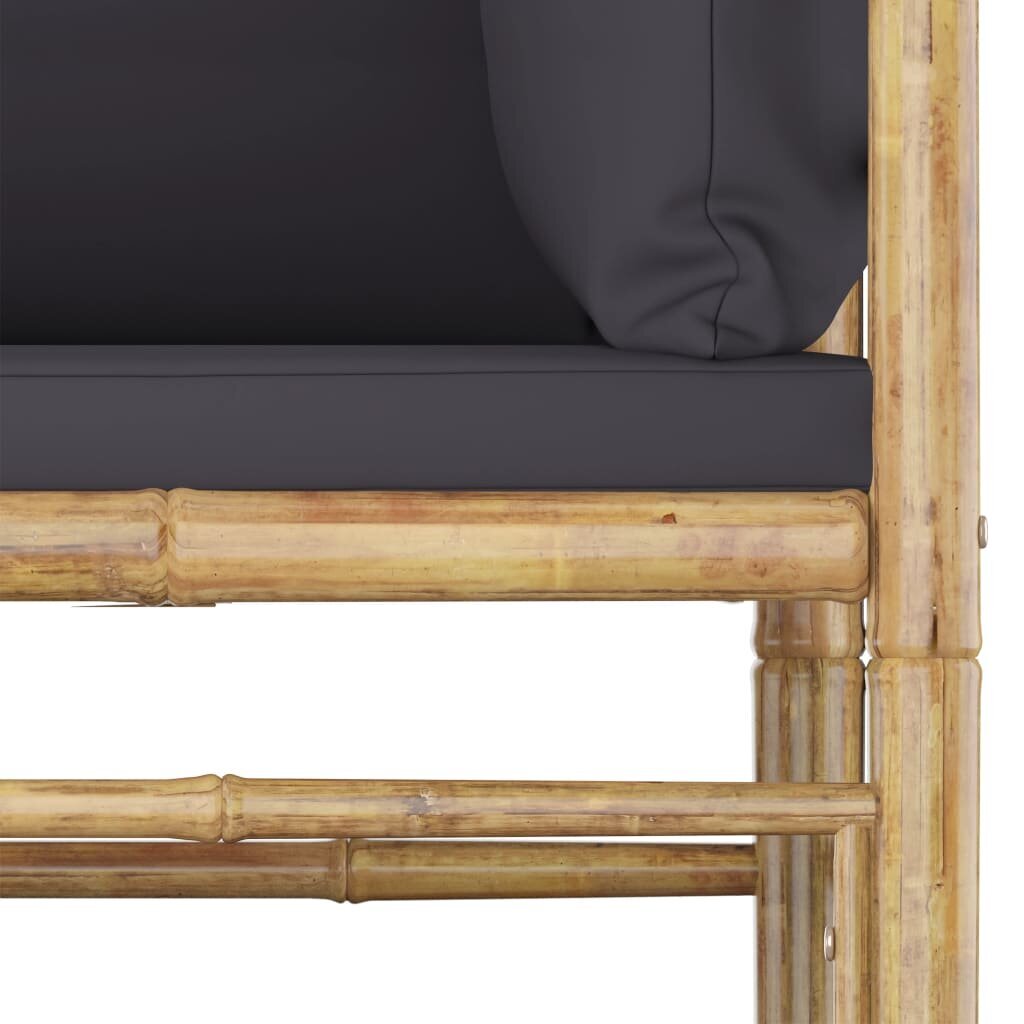 Kampinė sodo sofa su tamsiai pilkomis pagalvėlėmis kaina ir informacija | Lauko kėdės, foteliai, pufai | pigu.lt
