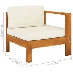 Keturvietė sodo sofa su kreminėmis pagalvėmis kaina ir informacija | Lauko kėdės, foteliai, pufai | pigu.lt