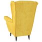 vidaXL Krėslas, garstyčių geltonos spalvos, aksomas kaina ir informacija | Svetainės foteliai | pigu.lt
