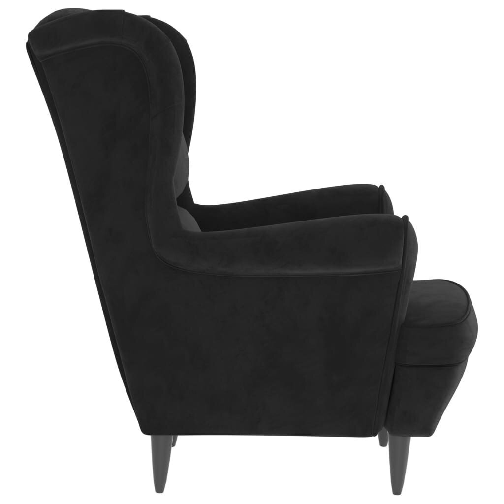 vidaXL Krėslas, juodos spalvos, aksomas kaina ir informacija | Svetainės foteliai | pigu.lt