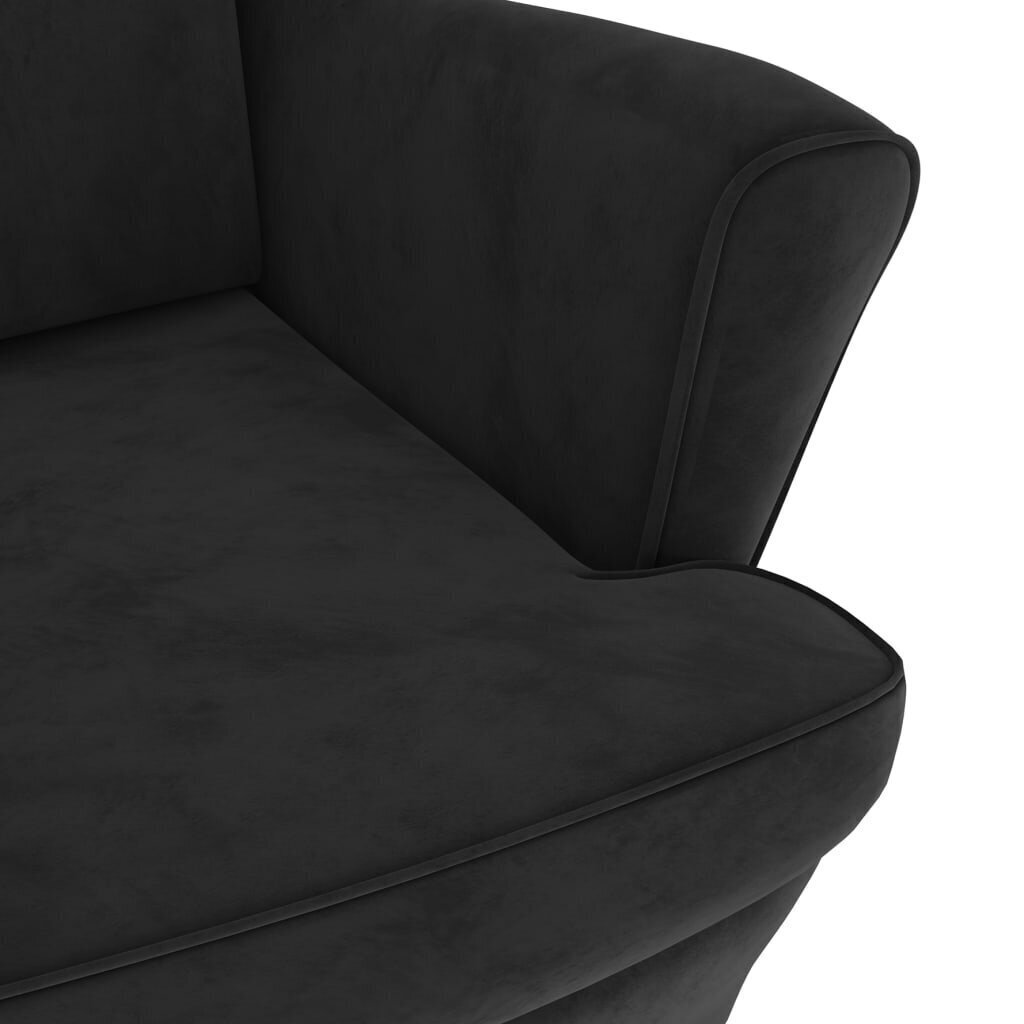 vidaXL Krėslas, juodos spalvos, aksomas kaina ir informacija | Svetainės foteliai | pigu.lt