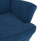 vidaXL Krėslas, mėlynos spalvos, aksomas kaina ir informacija | Svetainės foteliai | pigu.lt