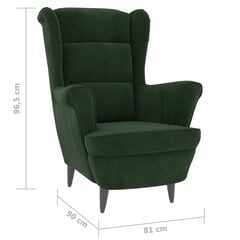 Krėslas vidaXL, tamsiai žalias цена и информация | Кресла в гостиную | pigu.lt