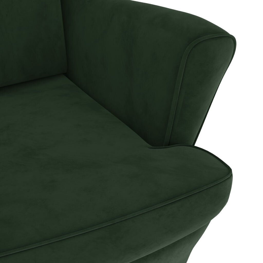 Krėslas vidaXL, tamsiai žalias цена и информация | Svetainės foteliai | pigu.lt