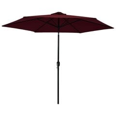 Lauko skėtis su metaliniu stulpu, tamsiai raudonas, 300 cm kaina ir informacija | Skėčiai, markizės, stovai | pigu.lt