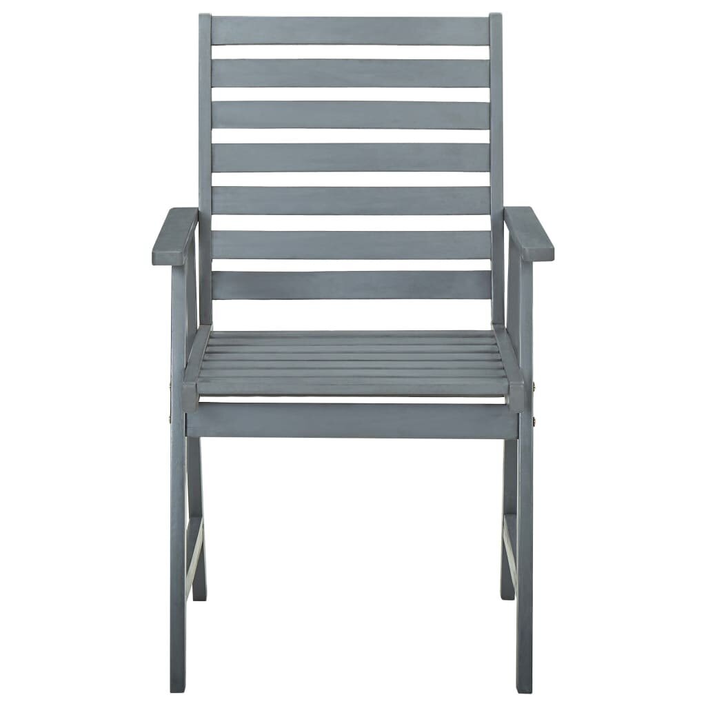 Lauko valgomojo kėdės su pagalvėlėmis, 2 vnt, pilkas kaina ir informacija | Lauko kėdės, foteliai, pufai | pigu.lt