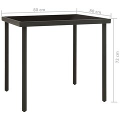 Lauko valgomojo stalas, 80x80x72 cm, pilkas цена и информация | Садовые столы, столики | pigu.lt