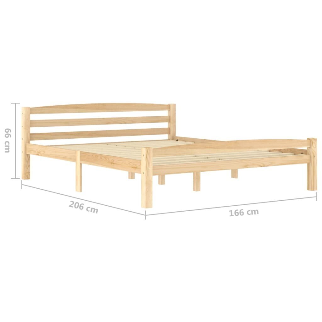 vidaXL Lovos rėmas, 160x200cm, pušies medienos masyvas цена и информация | Lovos | pigu.lt
