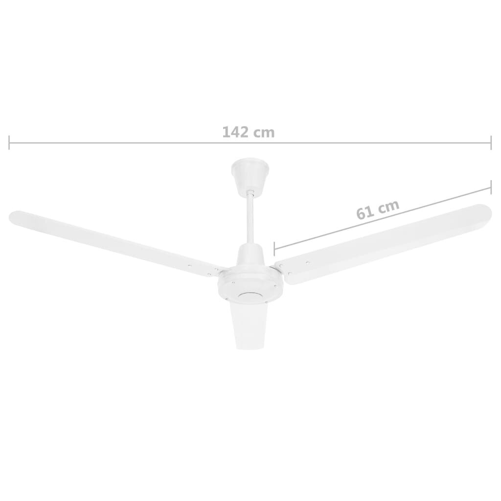 Lubų ventiliatorius, baltas, 142cm цена и информация | Ventiliatoriai | pigu.lt