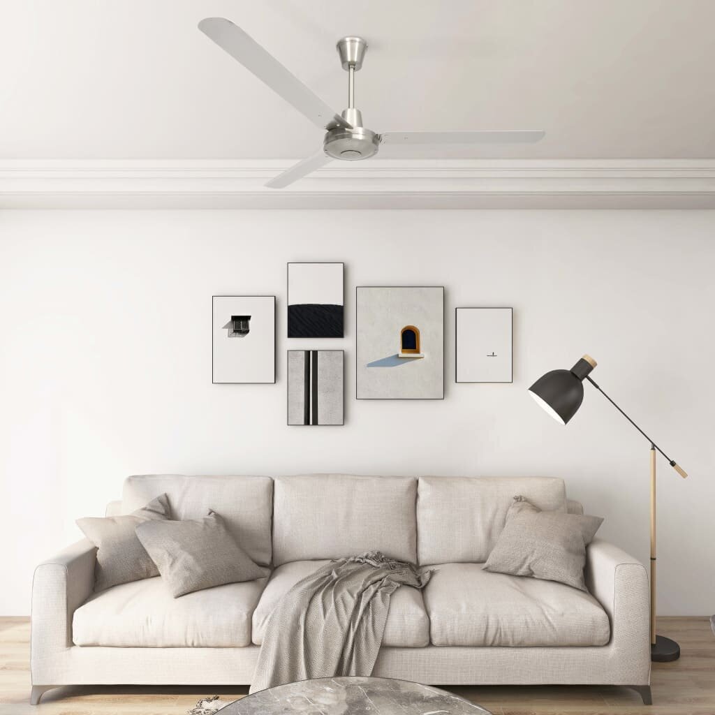 Lubų ventiliatorius, sidabrinis, 142cm цена и информация | Ventiliatoriai | pigu.lt
